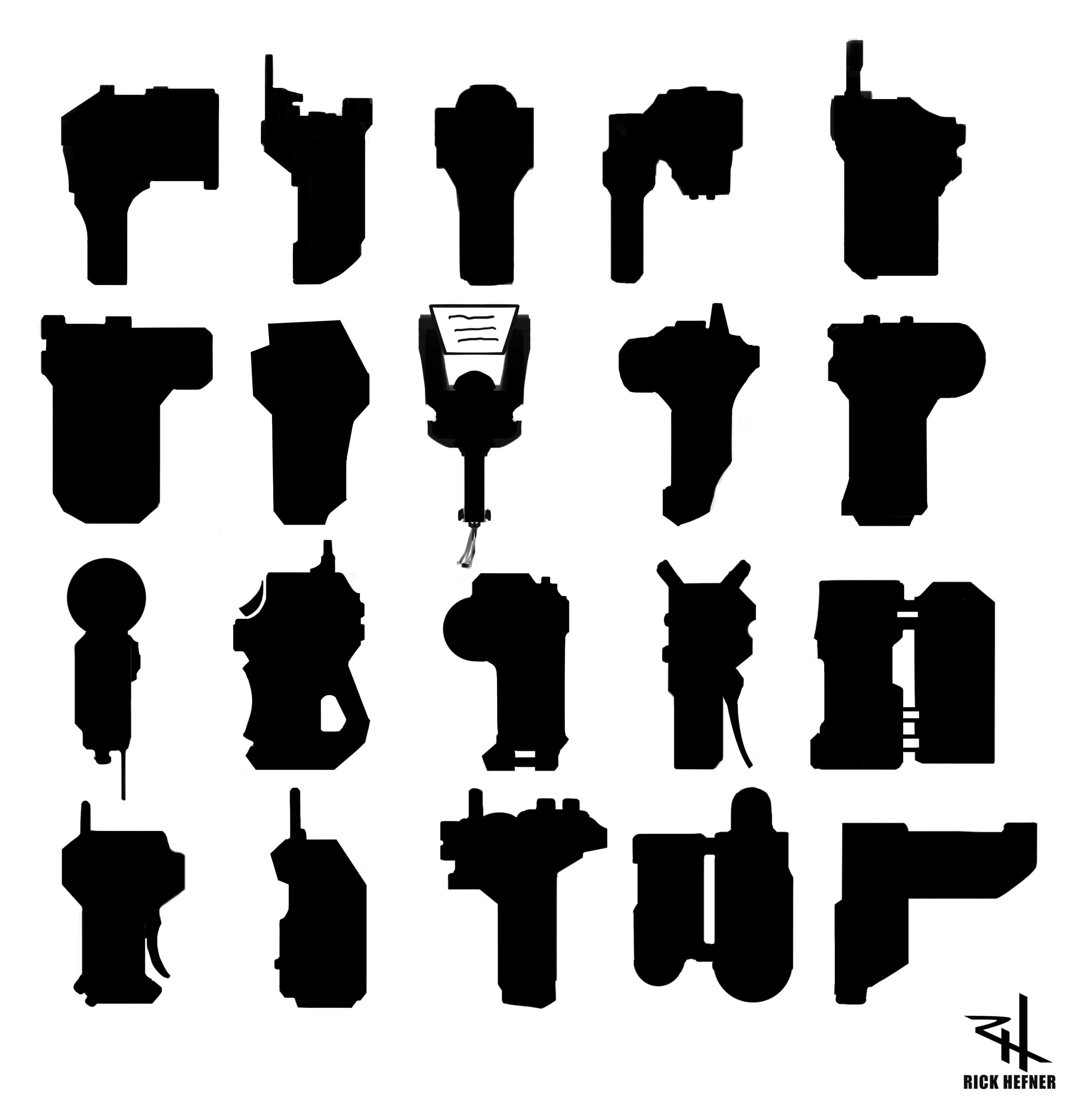 Started the process with 20 silhouettes of the device in frontal view.
