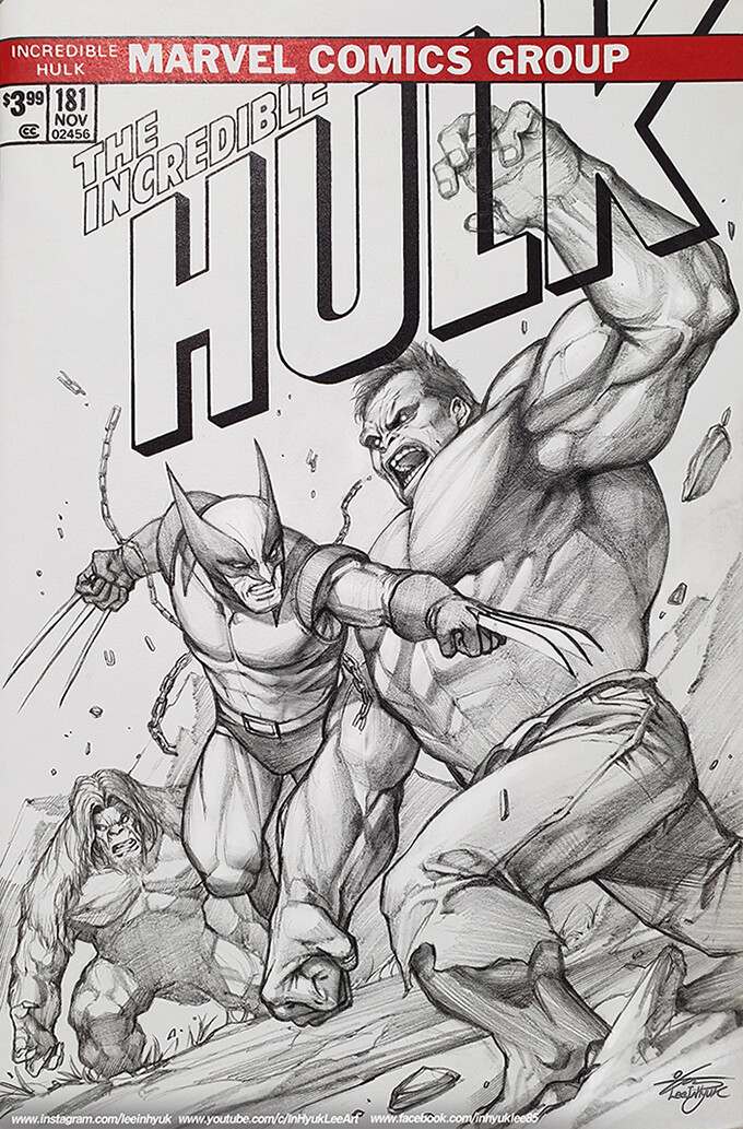The Incredible Hulk #181 recreation (Pencil on Blank cover)
