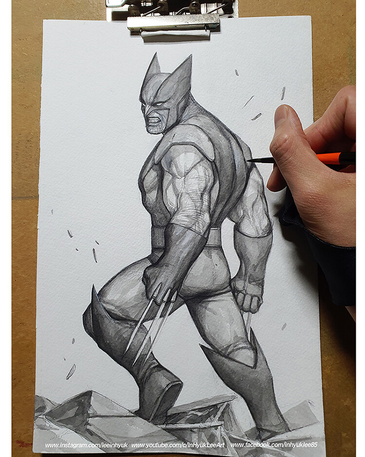 Wolverine/ Full body/ Pencil &amp; Ink/ A4 size: https://www.instagram.com/p/CAVY3WmpEX-/
