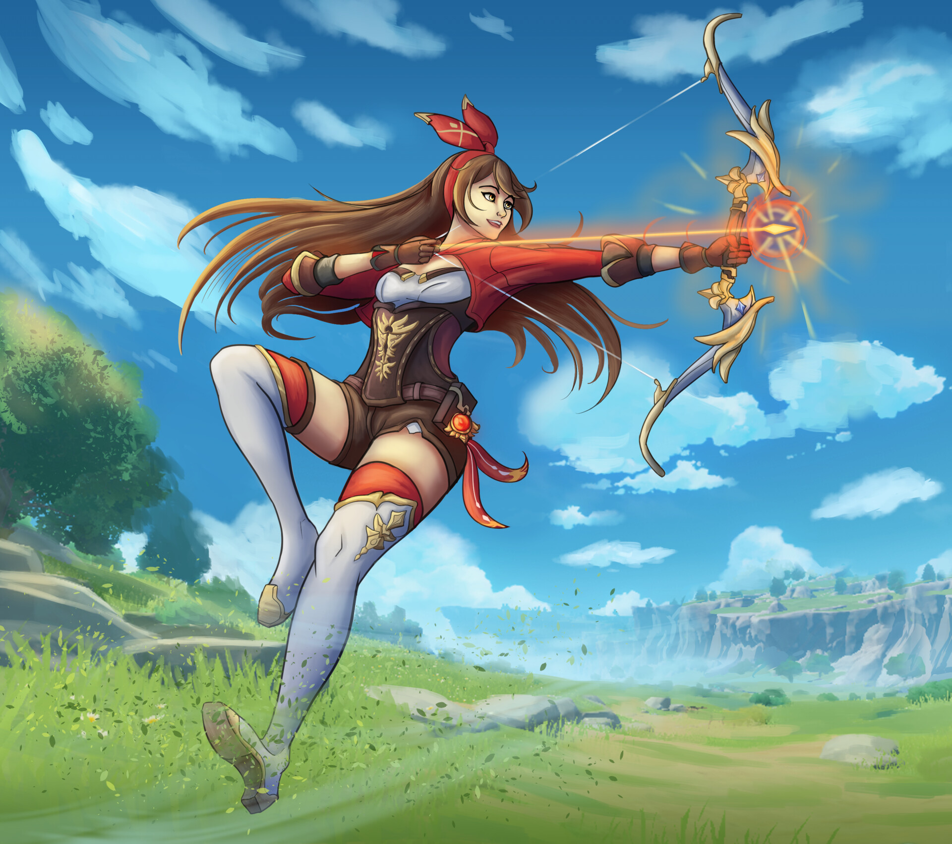 Artstation Genshin Impact Amber Fanart