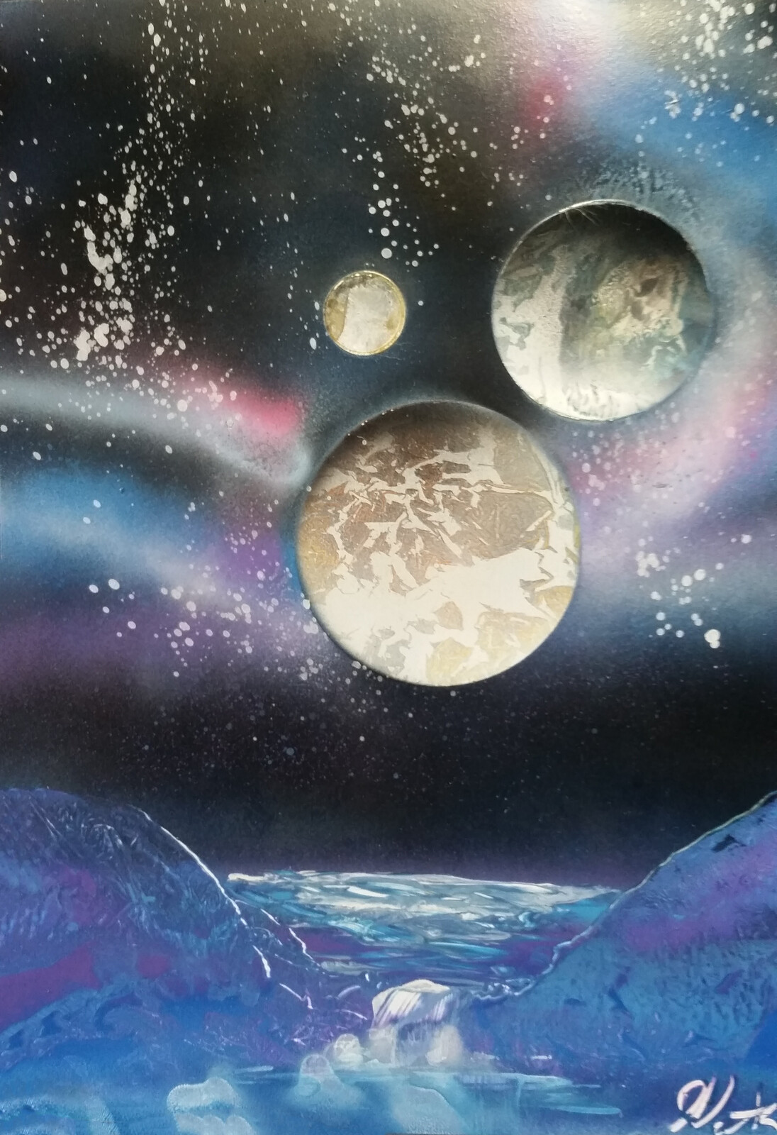 Speed Painting - Spray paint on poster board 12x22