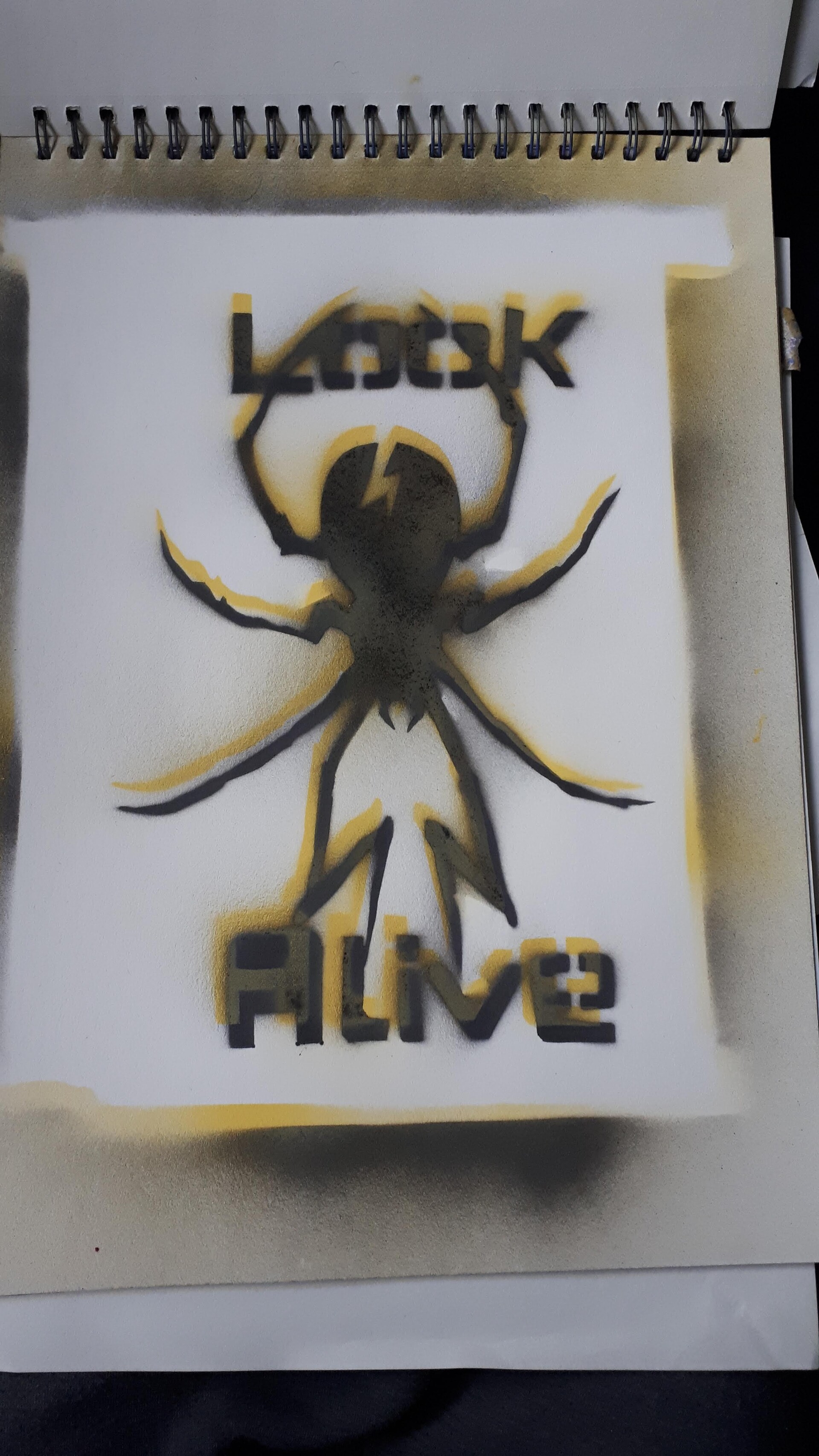 ArtStation Spider template and spray paint results