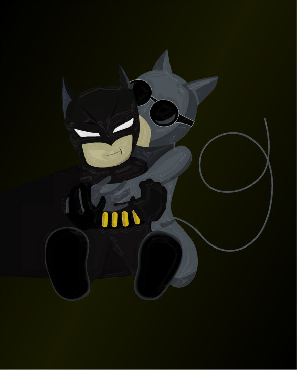 ArtStation - Chibi Batman and Catwoman