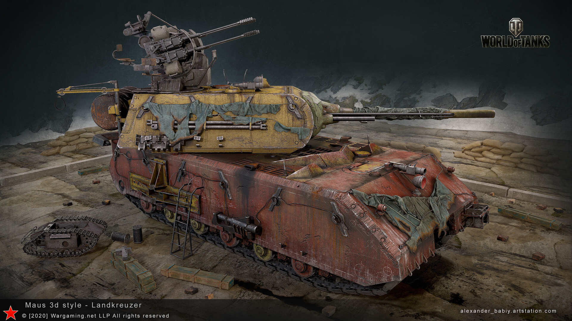 Artstation Landkreuzer 3d Style For Maus World Of Tanks Alexander Babii