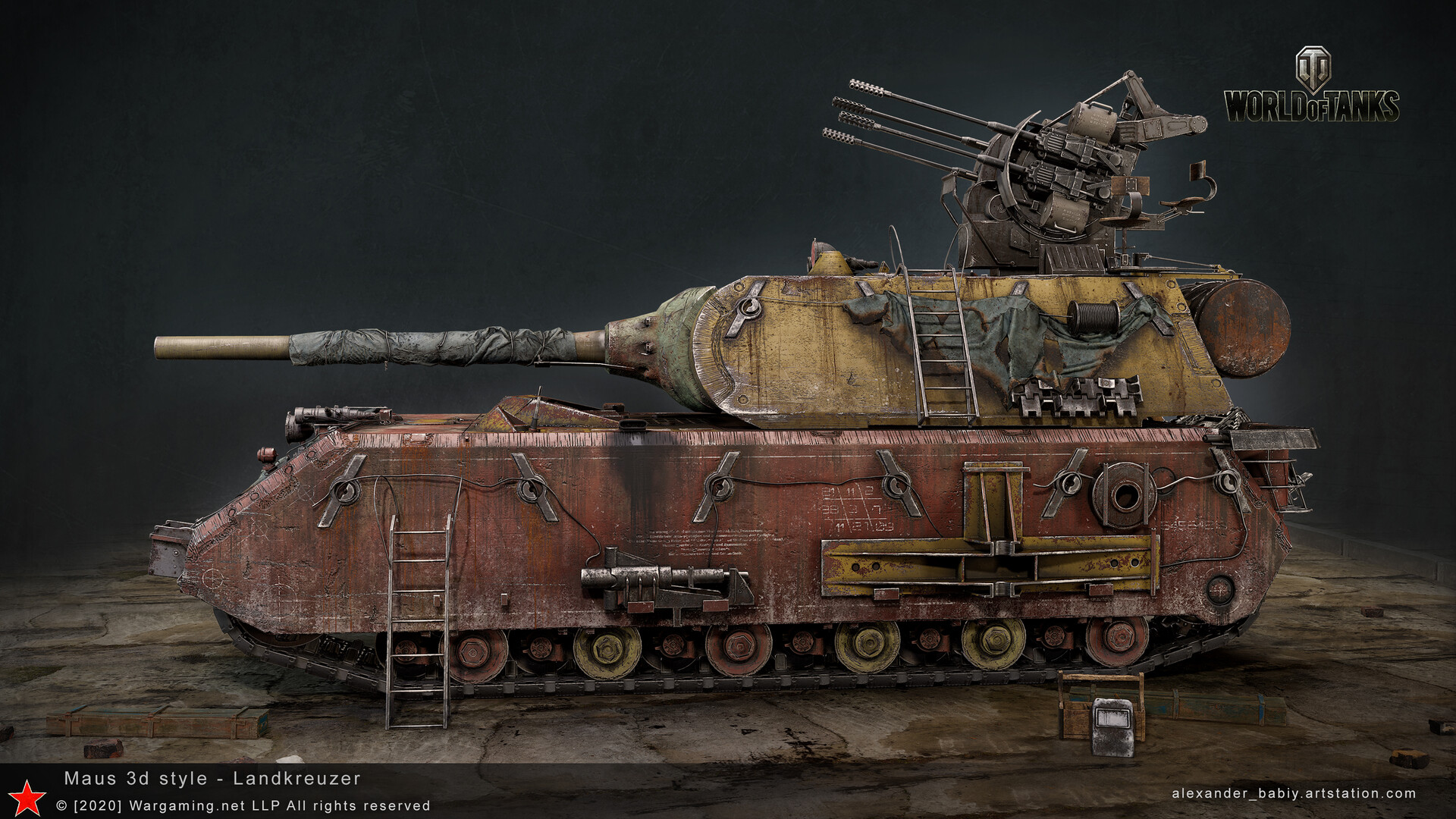 Artstation Landkreuzer 3d Style For Maus World Of Tanks Alexander Babii