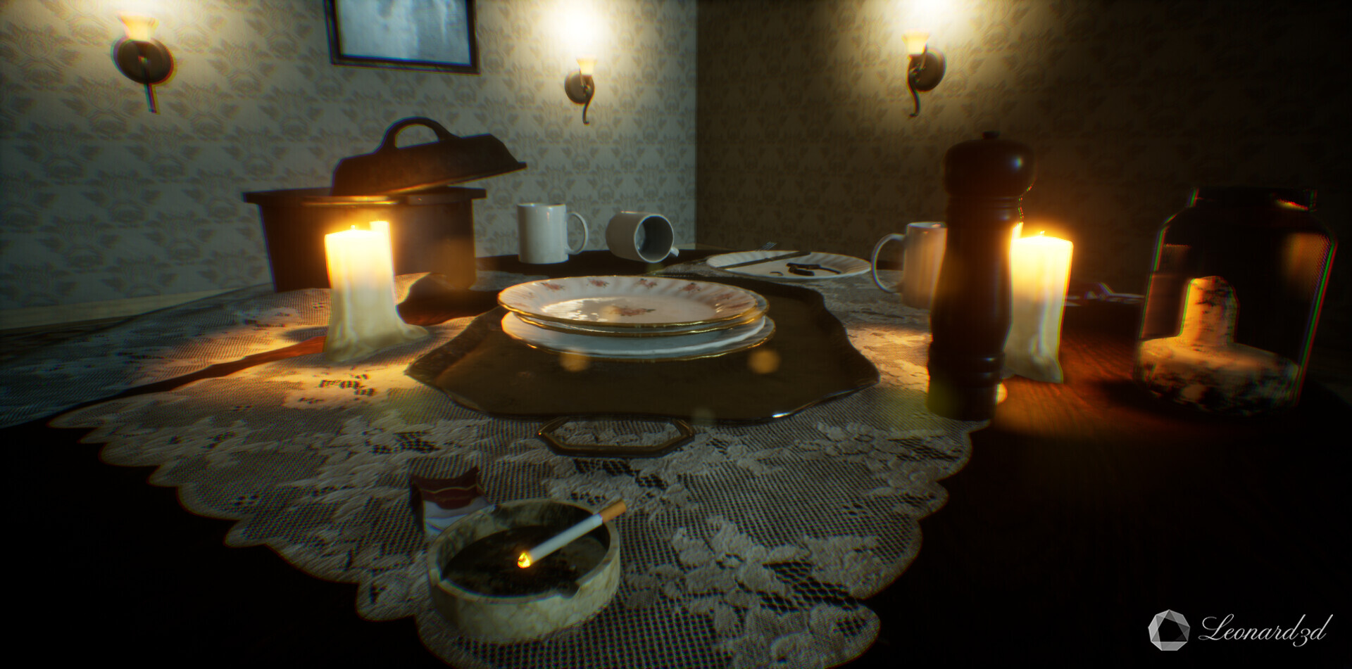ArtStation - Horror Dining Room (Resident Evil 7 Biohazard Style) UE4