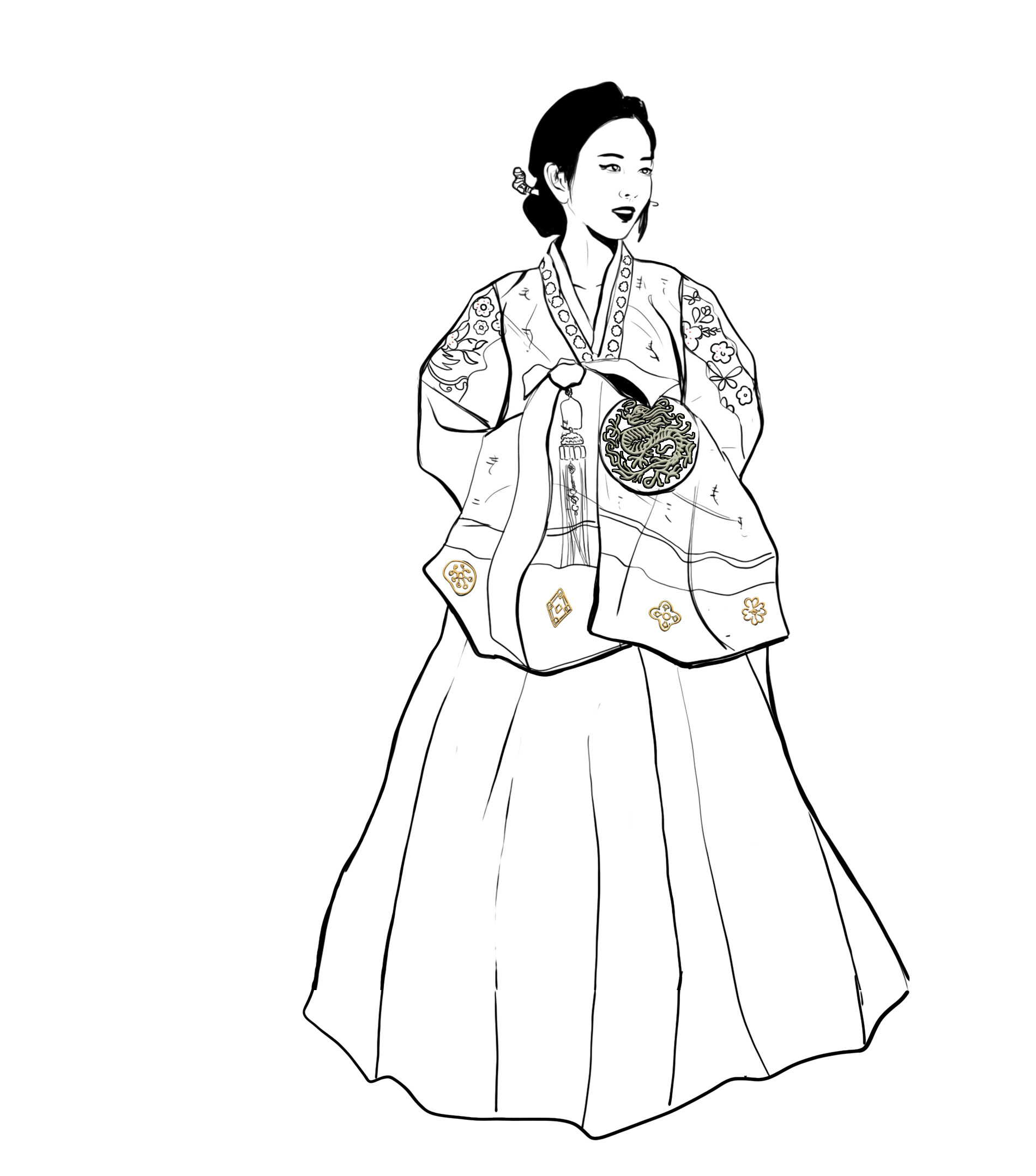 hanbok drawing
