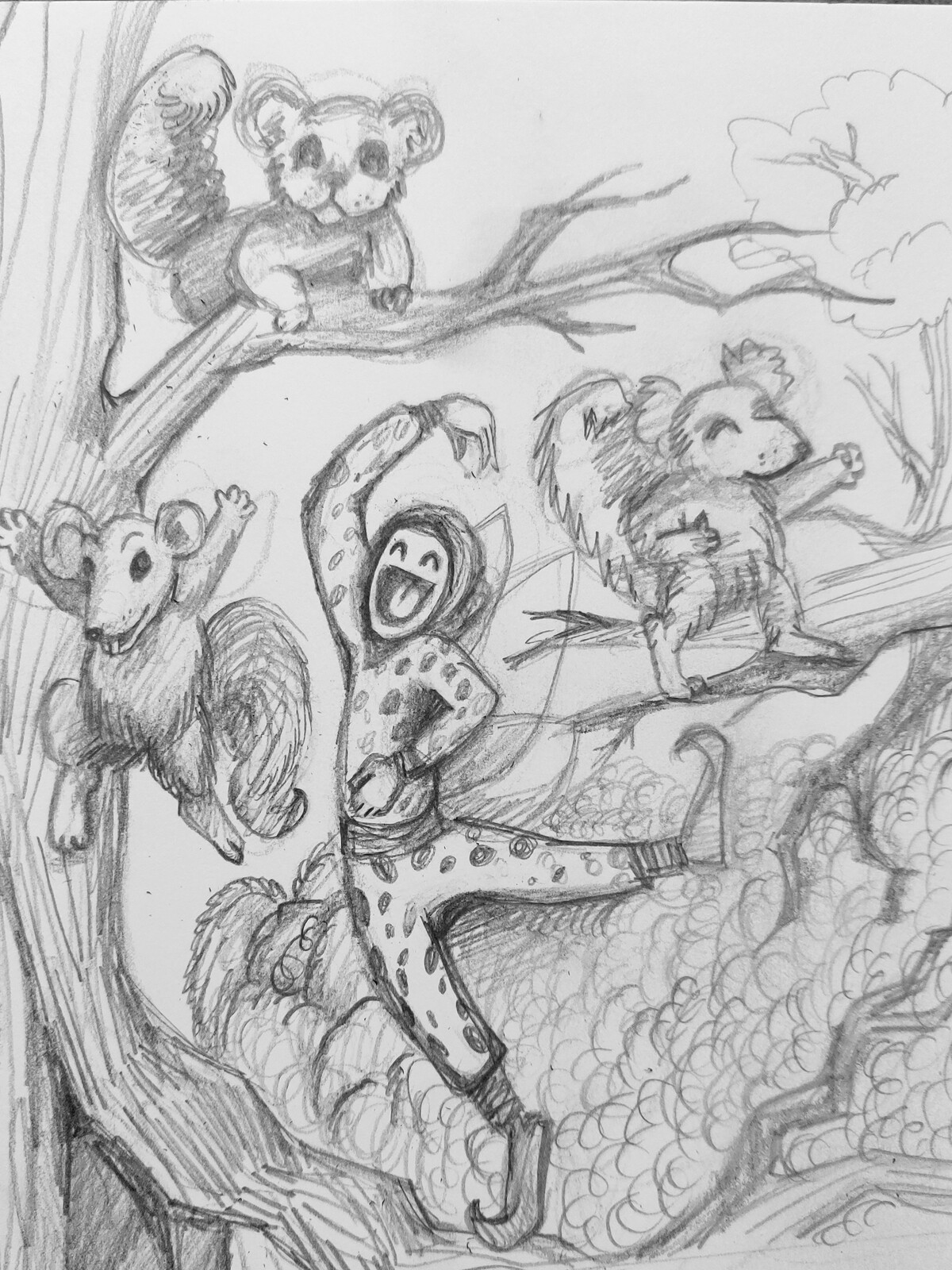 After the amazing acorn harvest, the squirrels celebrate with an epic dance party! Magical Fairy Polka-Dot Onesie Guy cannot help but join in!