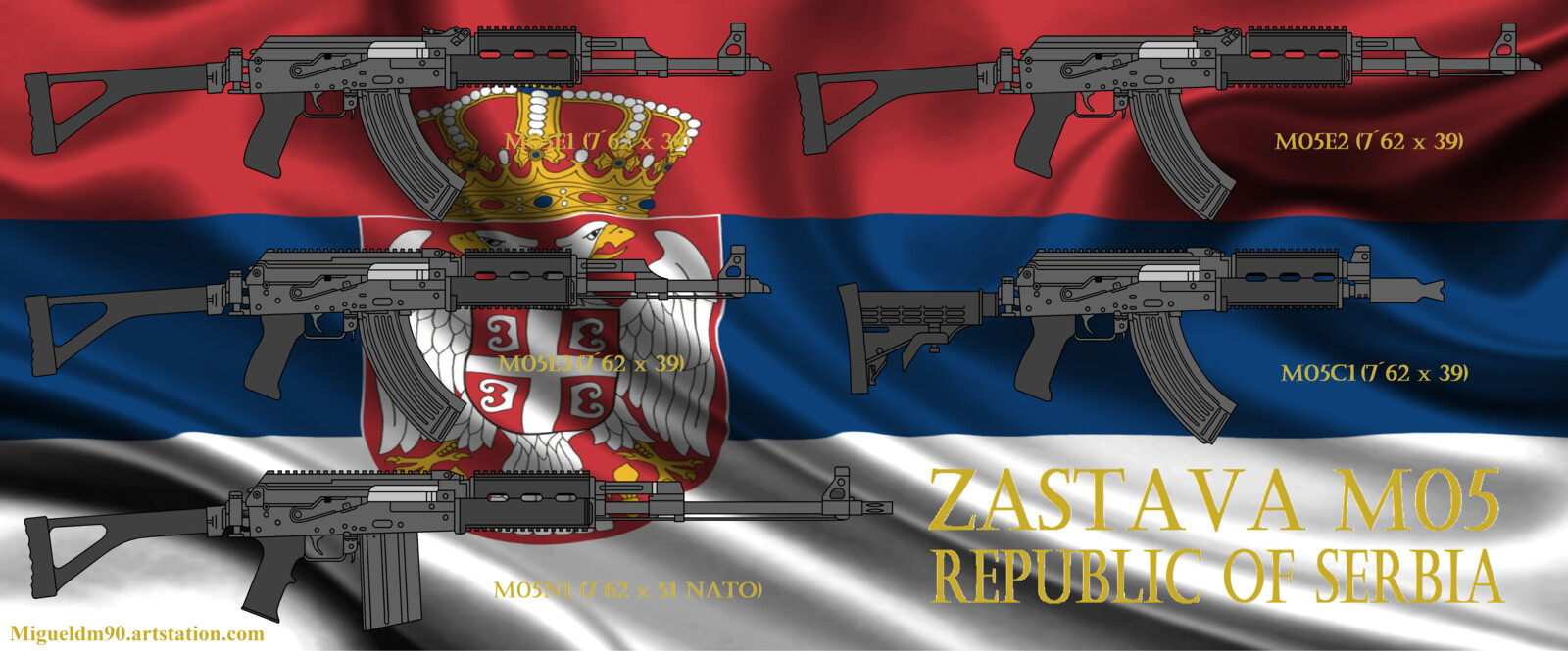 Artstation Serbian Zastava M05 Rifle Family Miguel Angel Diaz Molina