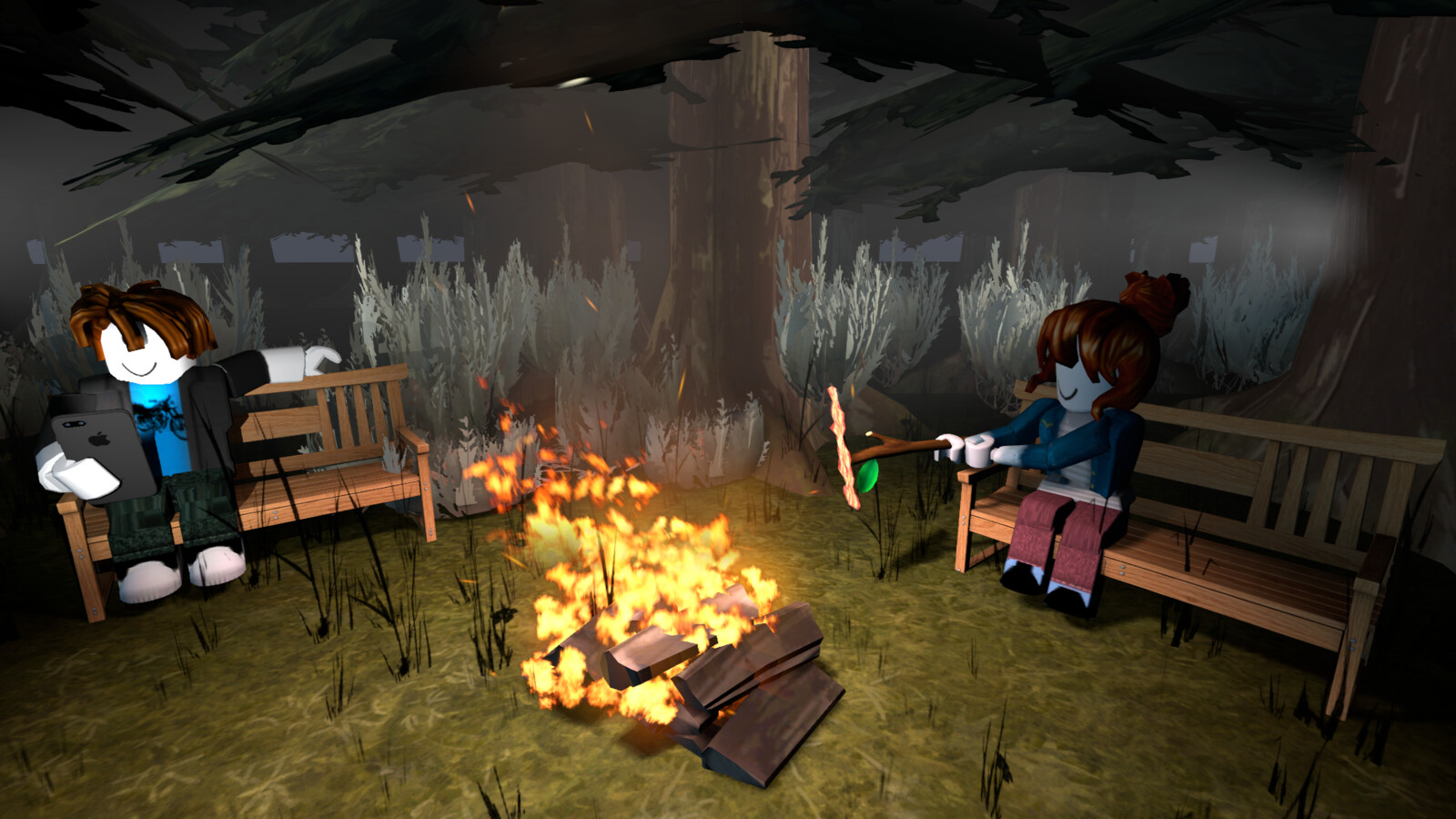 Artstation Roblox Campfire Thumbnail For My Game Mason - roblox campfire game