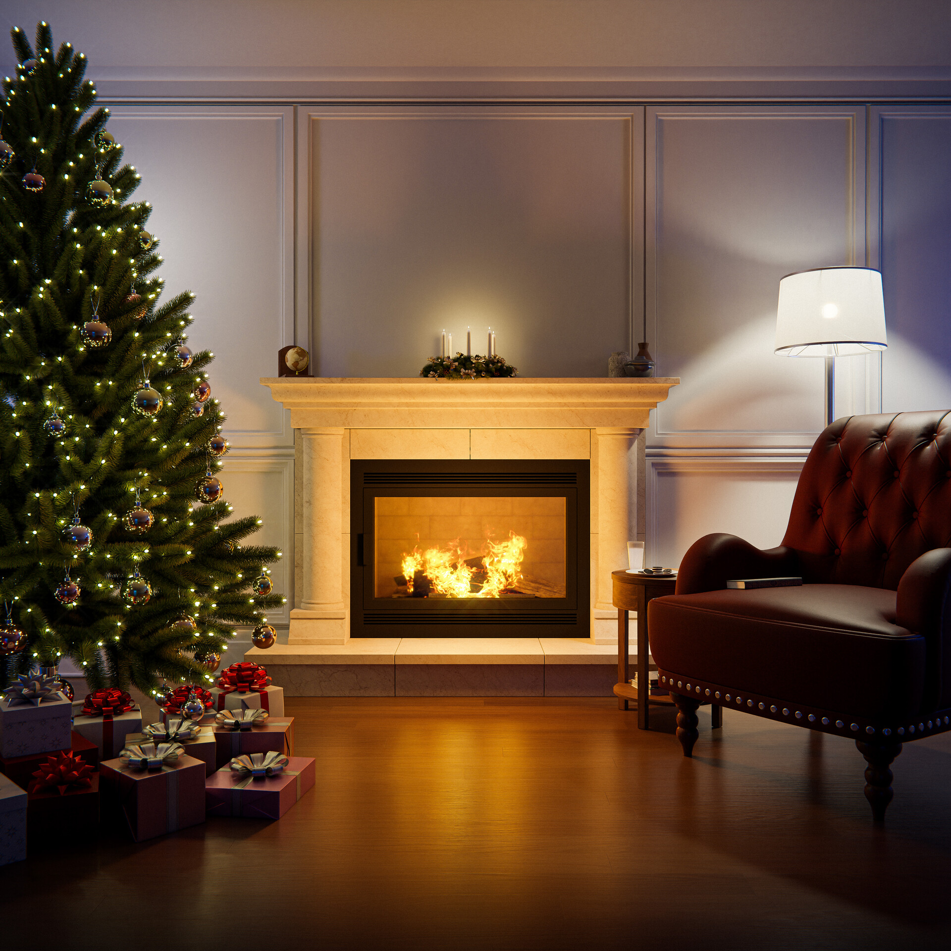 Christmas deals tree scene
