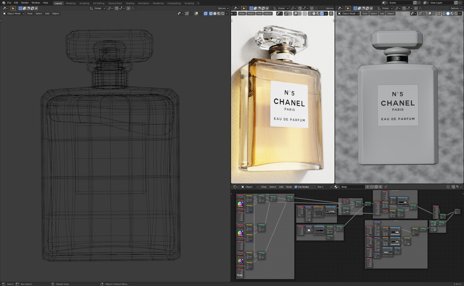 Beauty Coco Chanel Perfume Bottle Free 3d Model - .Max, .Vray