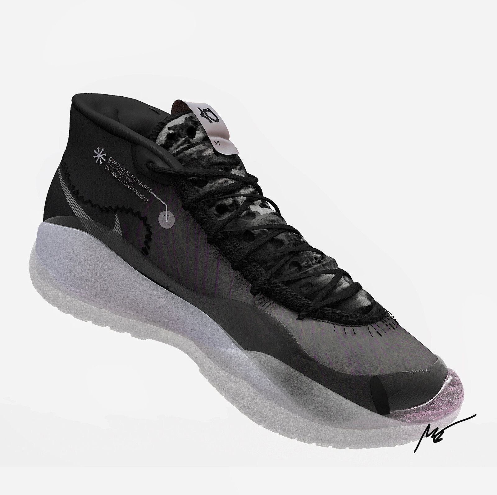 Abdias Ramirez Nike KD 12 3D Footwear Model