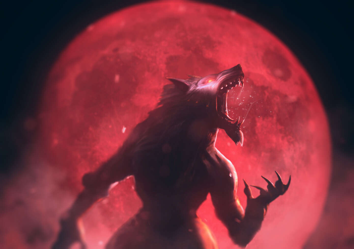 bloodthirsty werewolf and force of red moon 