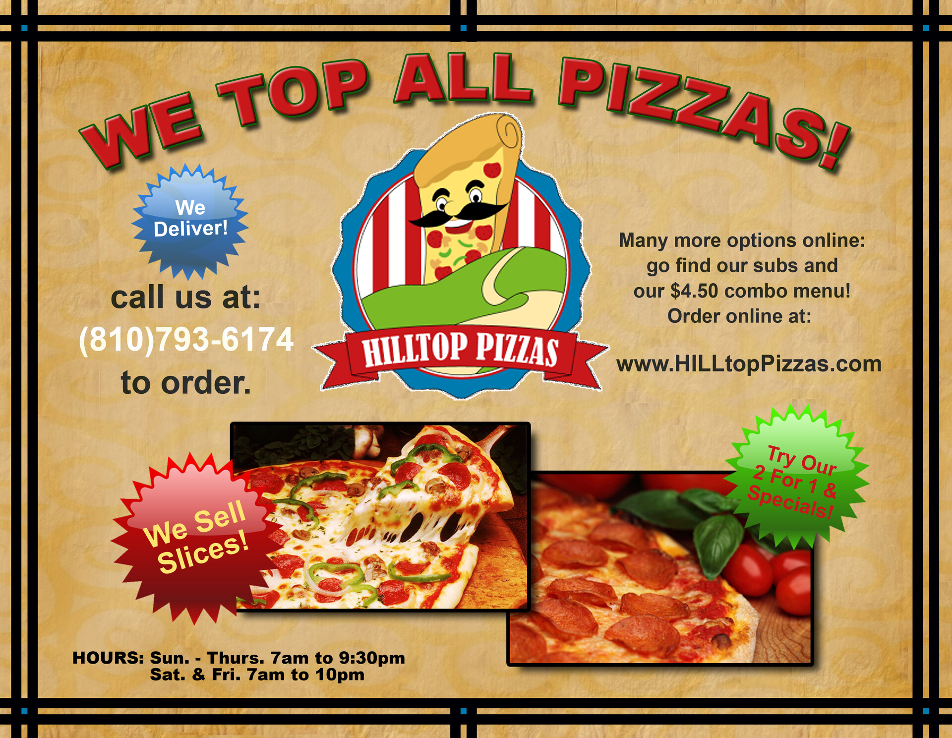 Hilltop pizza shop