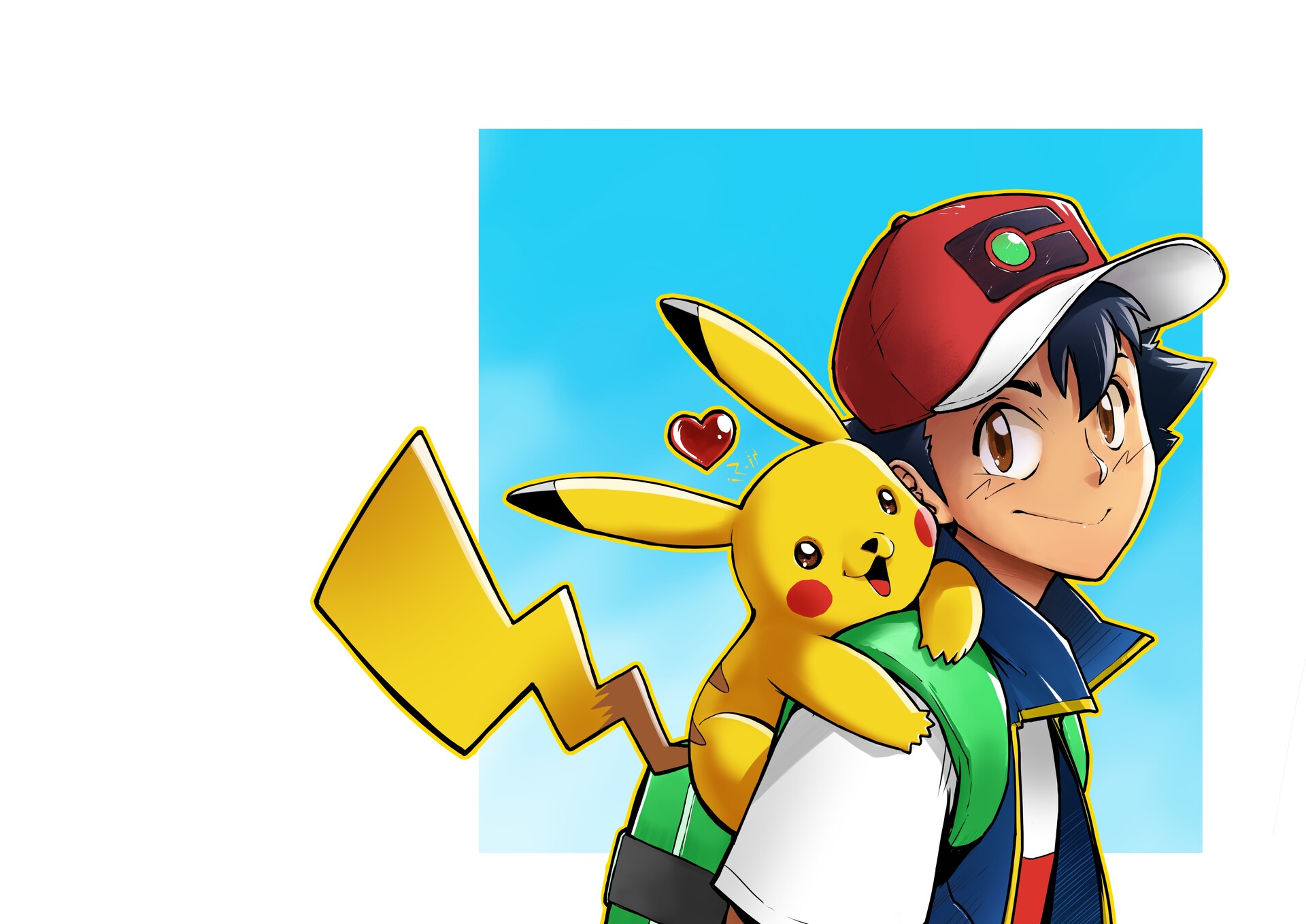 Fan Art Pokémon - Ash & Pikachu.