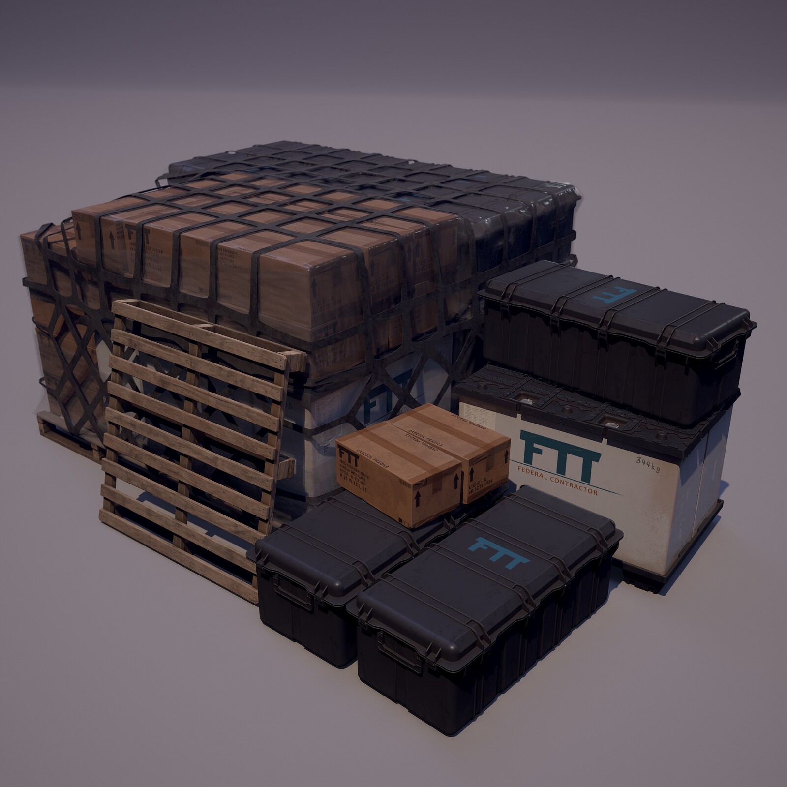Military Pallet Bundle Creation in Blender &amp; Marmoset - TUTORIAL