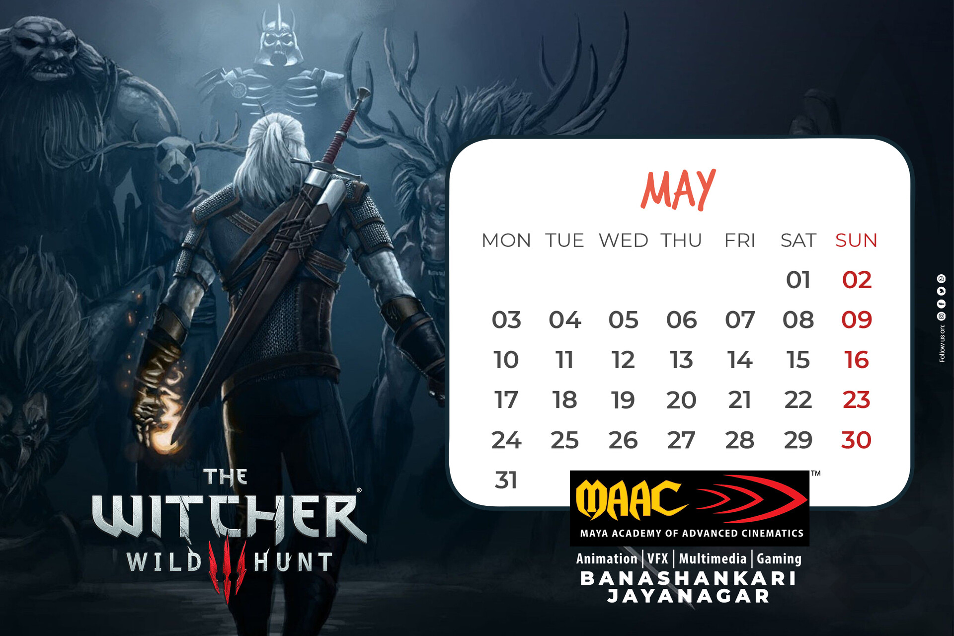 Rakshith Prakash 2021 Calendar Design Games wild adventures calendar 2021