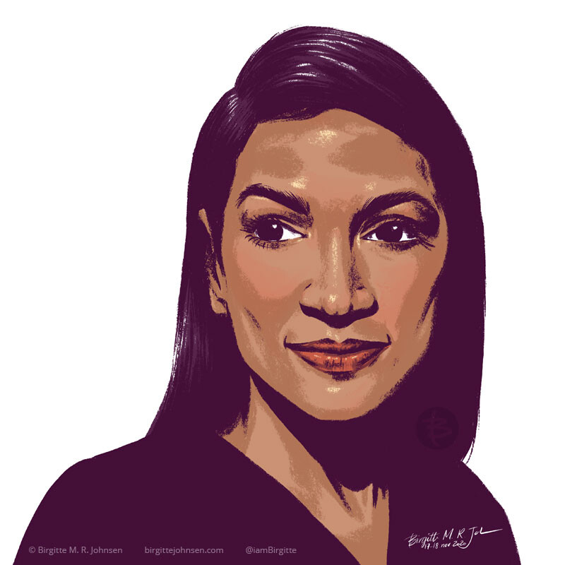 ArtStation - Alexandria Ocasio-Cortez portrait