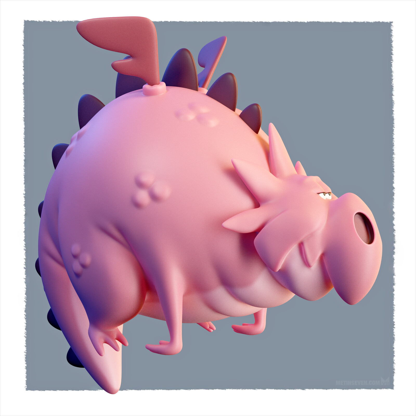 Pink 3D dragon character | Concept: Dom Murphy