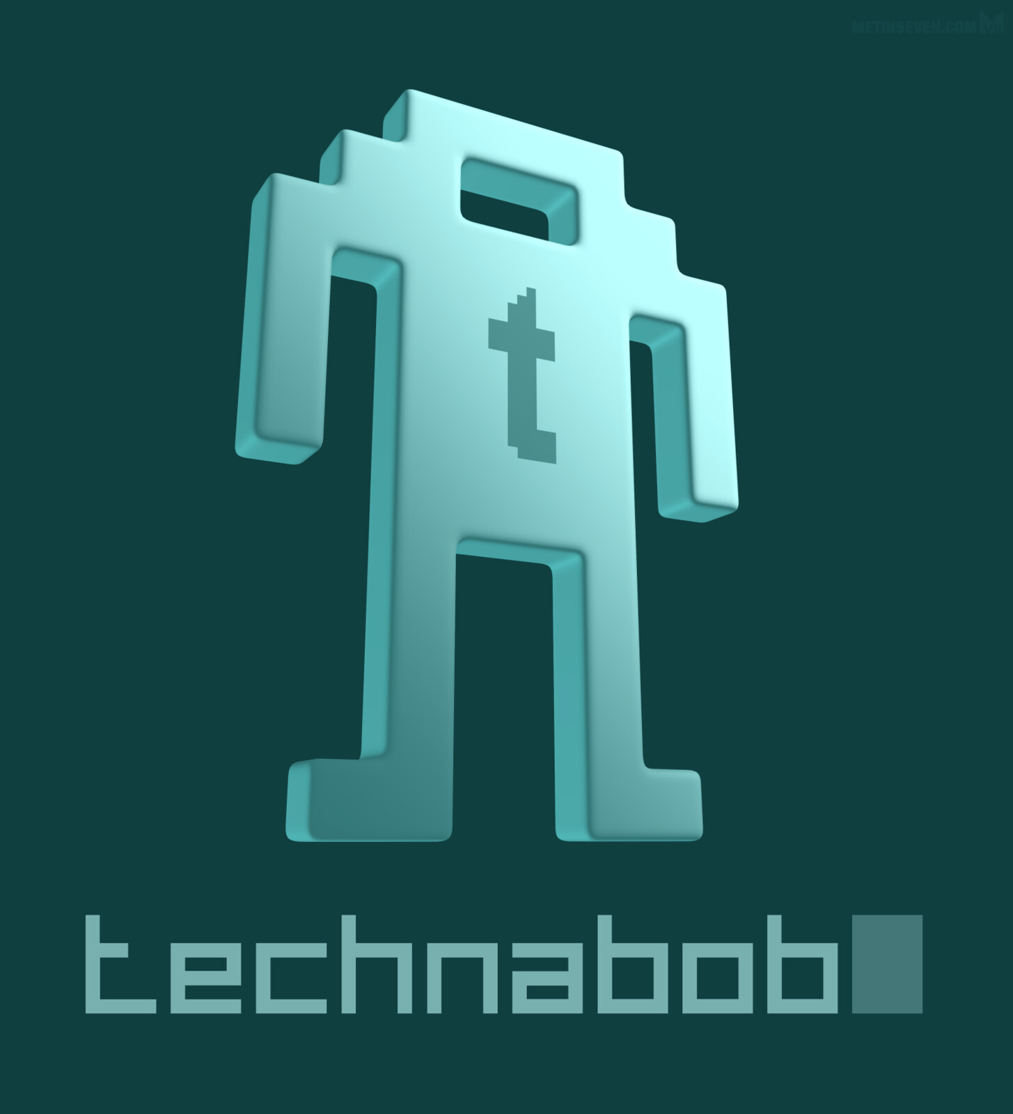3D pixel style logo design for the Technabob blog