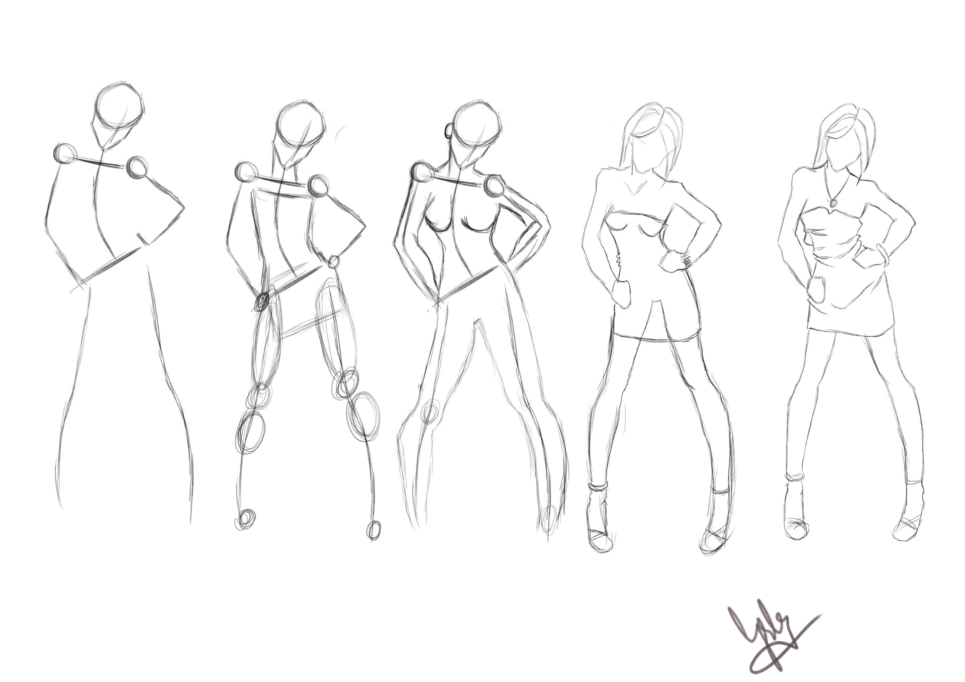 Step 2 How to Draw Female Figures Female Figures  Figure drawing Drawing  people Figure drawing female