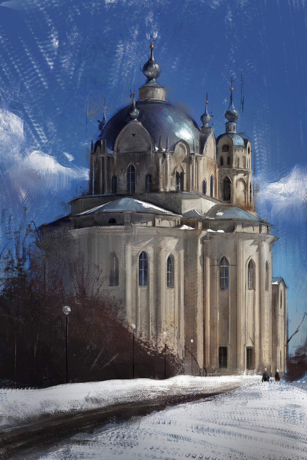 Two story trinity church in Moscow