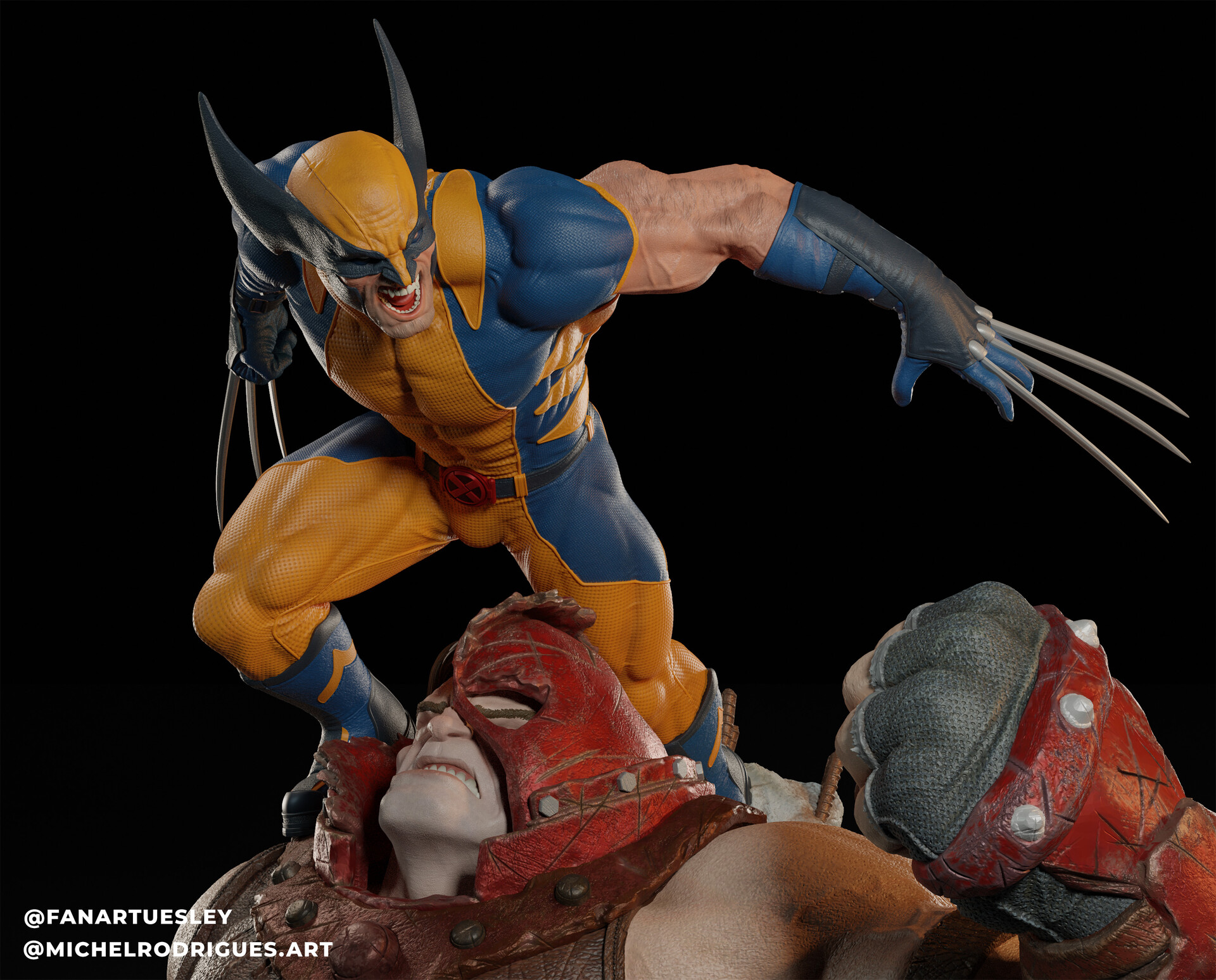 wolverine vs juggernaut statue