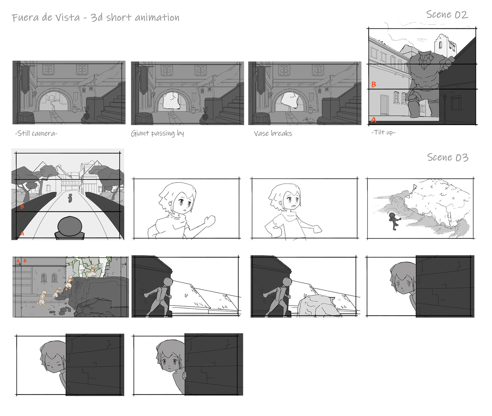 Storyboarding Scenes 02 &amp; 03