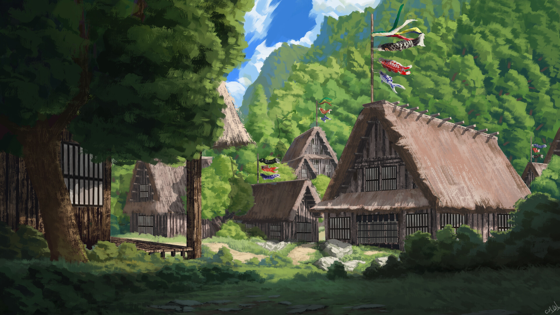 ArtStation - The East Forest Village ( New Version )