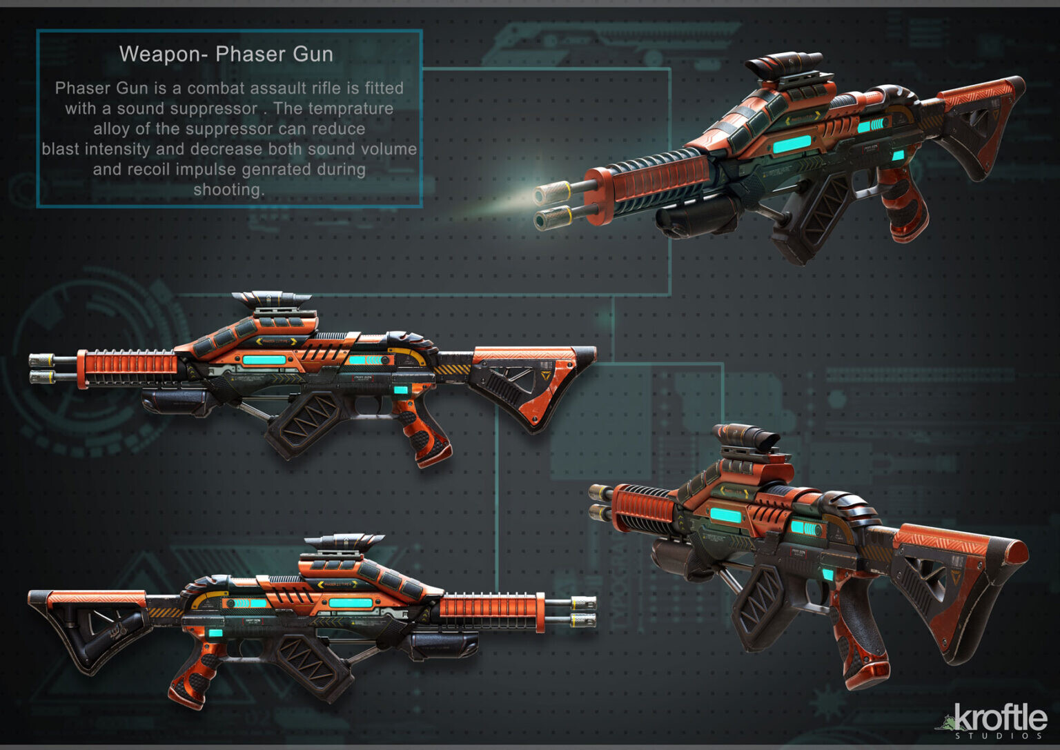 ArtStation Phaser Gun Sci Fi Low Polygon