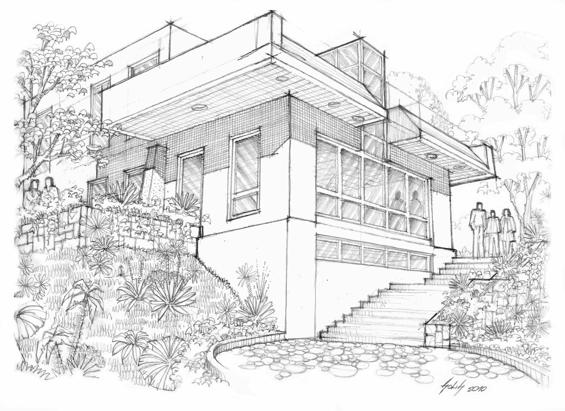 Single Family Home  Color Sketch  Genesis Studios