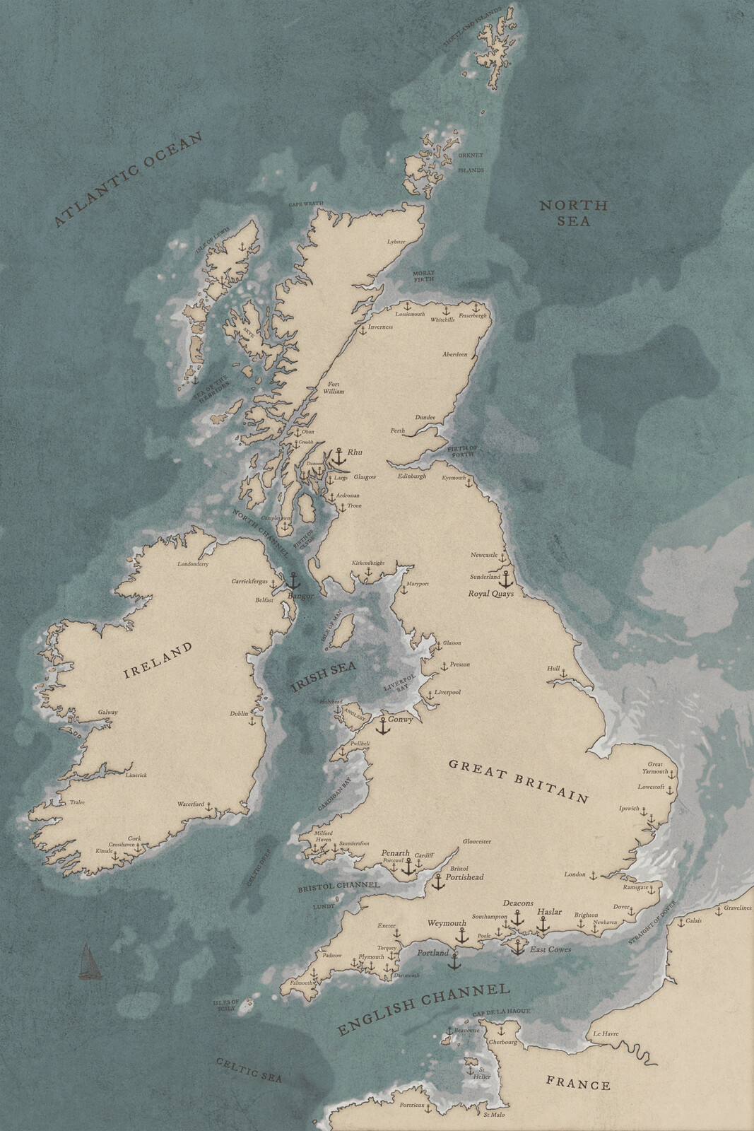 British Isles Sailing Map 