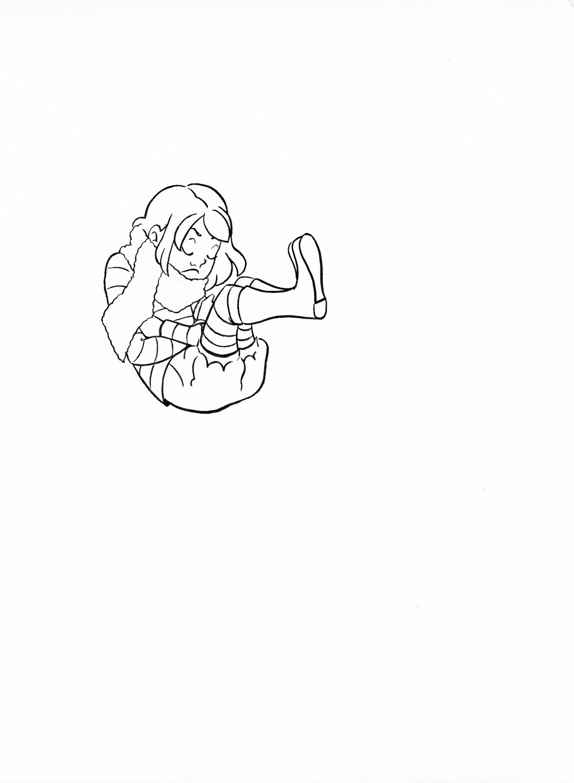 Papercraftmas Day 10: Snow Day- printable lineart
