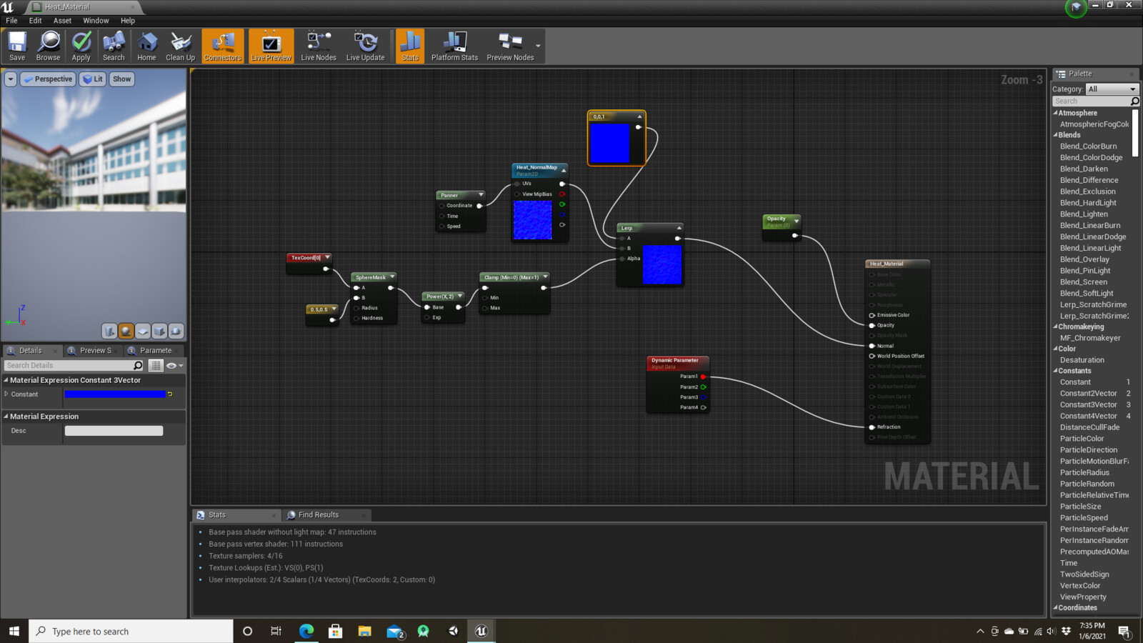Heat Material Setup.