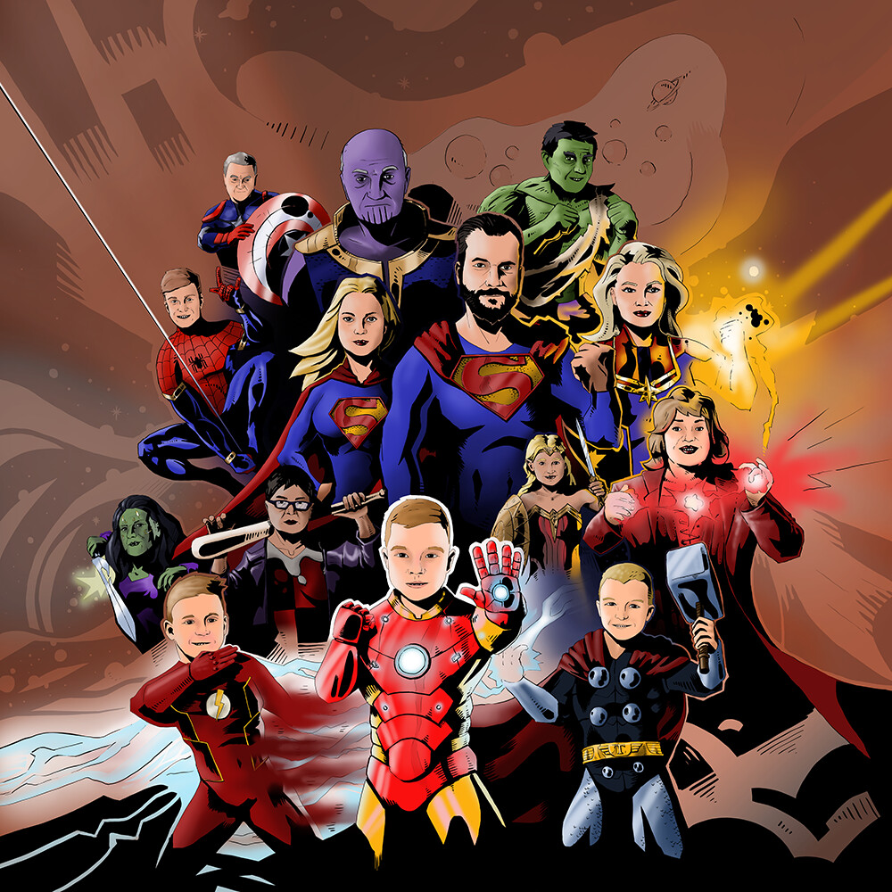 ArtStation Superhero Family Portrait