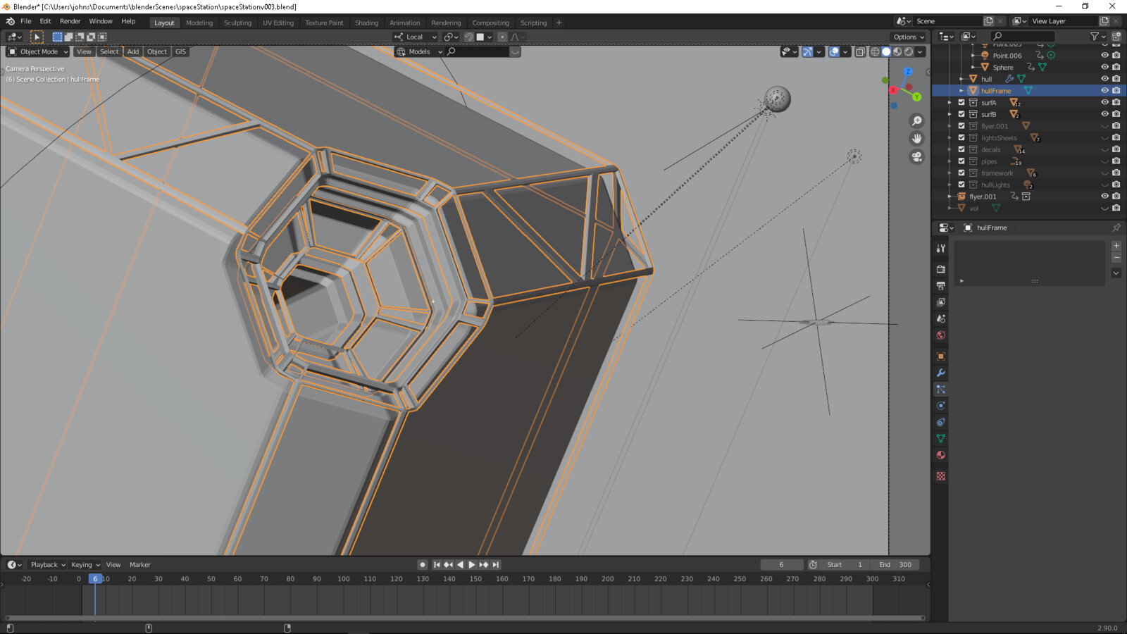Outer frame work, made from copying the edges from the basic structure.