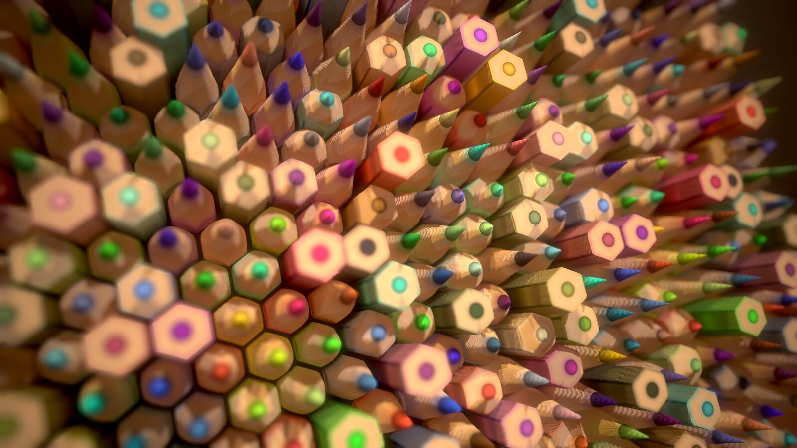 Colored Pencils dynamic shot