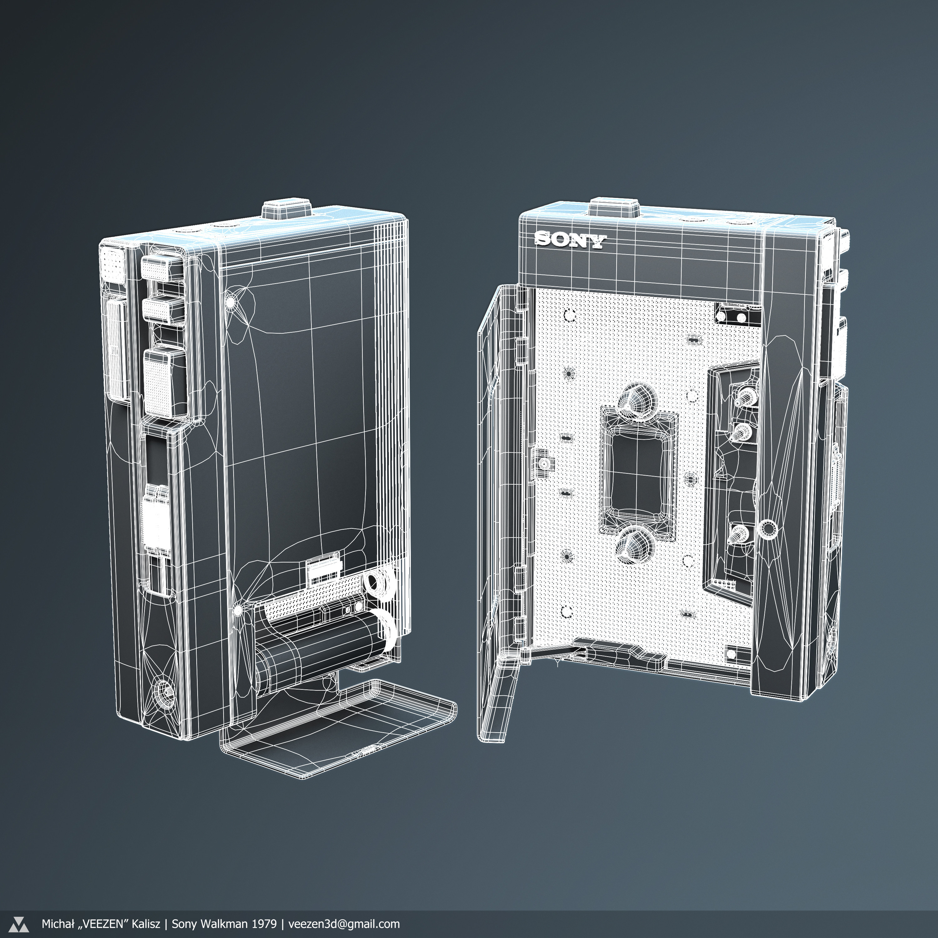 High poly wireframe
