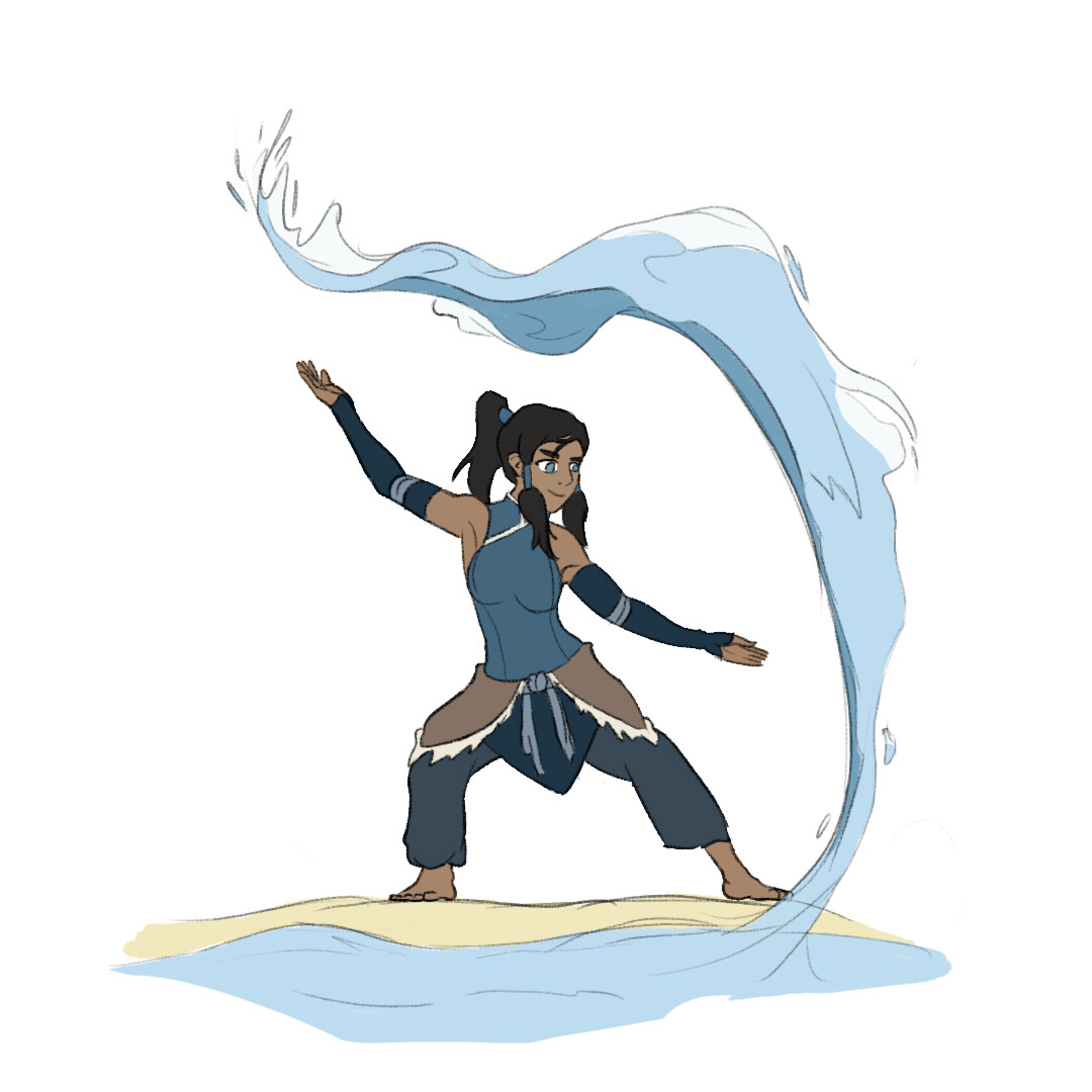 ArtStation Korra waterbending practise