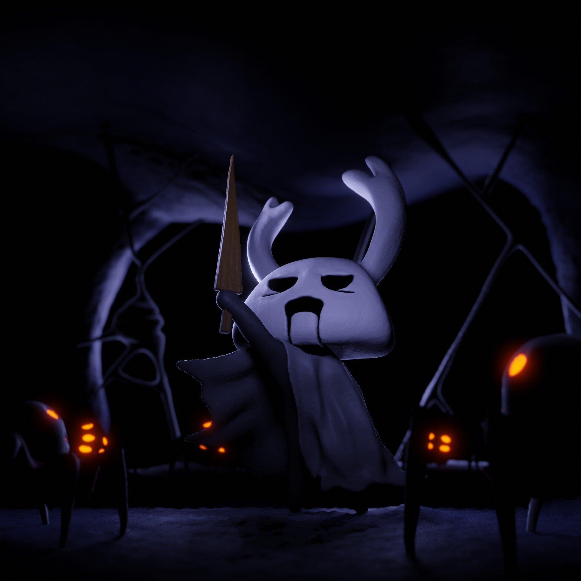 ArtStation Zote Hollow Knight Fanart 'Bad Hunter' Sculpt January Day 10