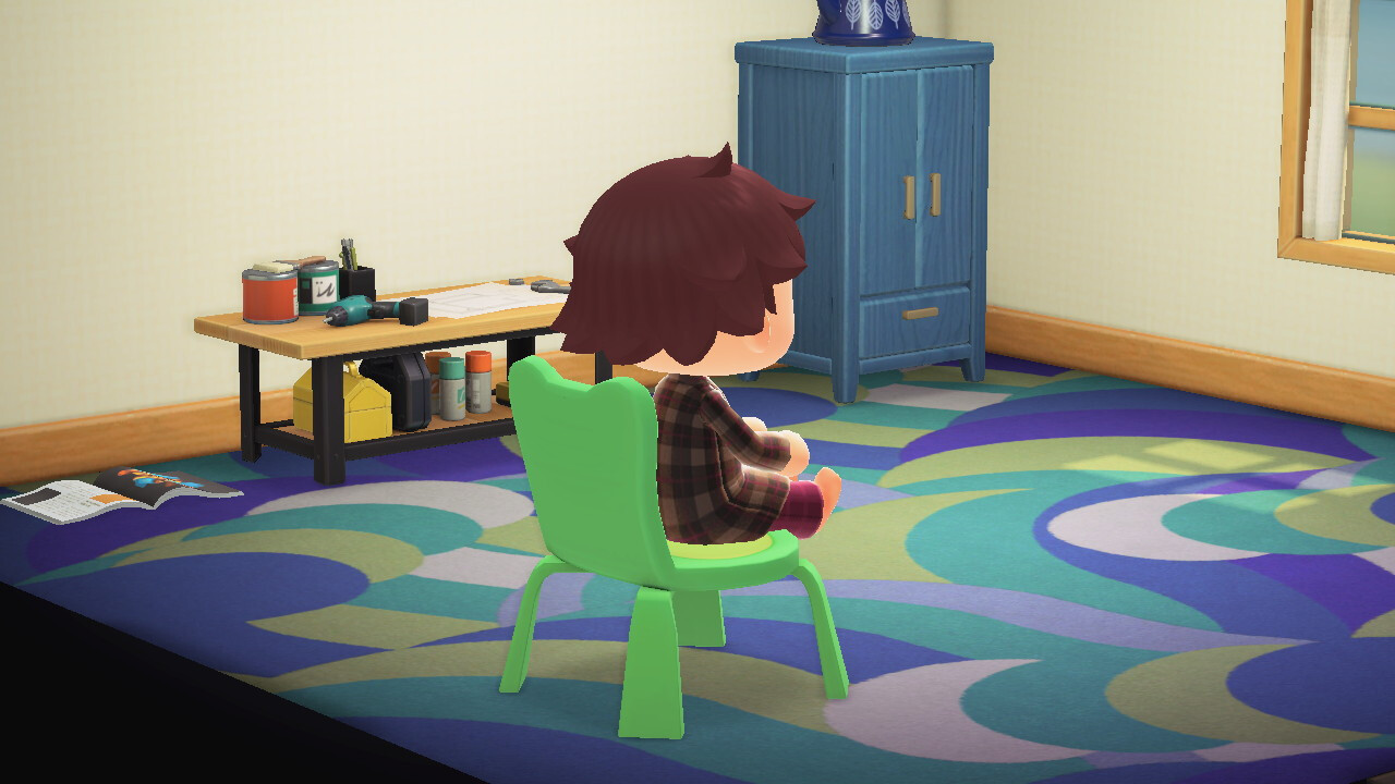 Screenshot of the chair in Animal Crossing: New Horizon's Engine