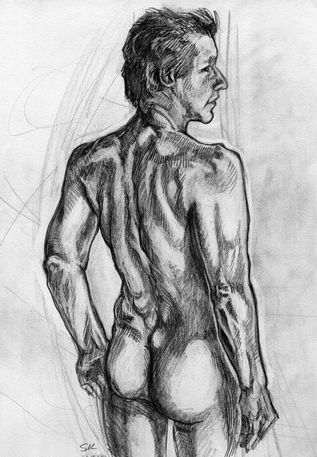 Graphite on A4 paper, source was the model.