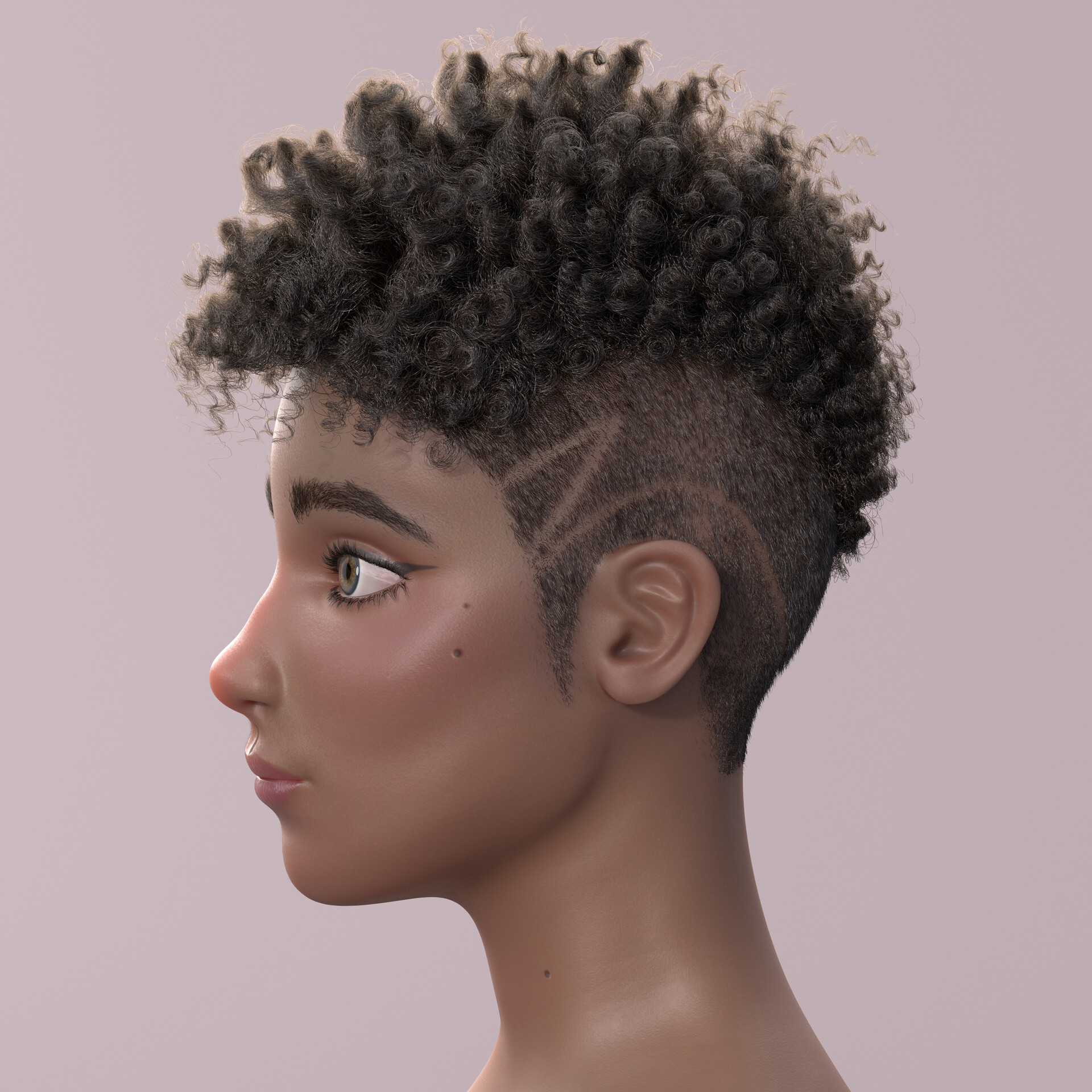 ArtStation - Short Curly Haired Woman