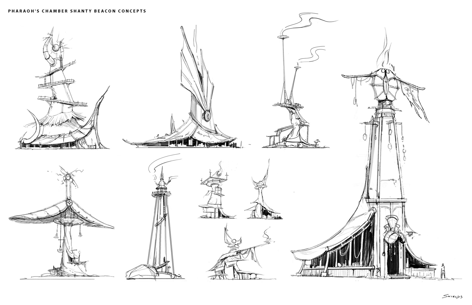 Artstation - Pharaoh's Chamber - Design Sketches