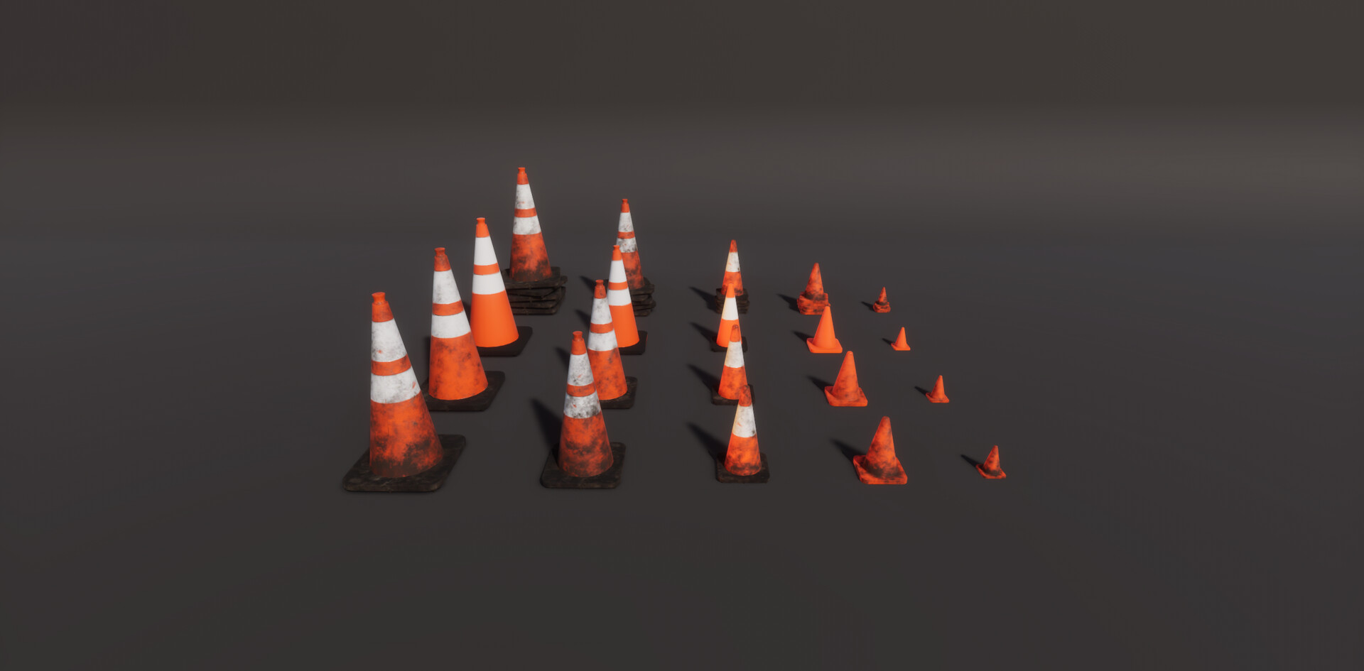 ArtStation Traffic Cones Set   Cc03dmodels Traffic Cones Shot1 