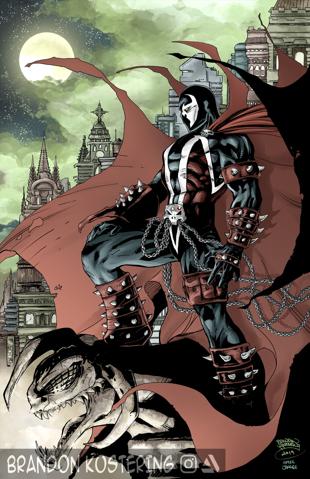 Artstation Spawn Batman 608 Cover Swipe Brandon Kostering