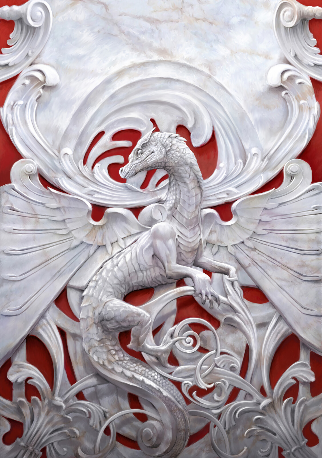 Front cover book digital painting  2021 La canzone del drago