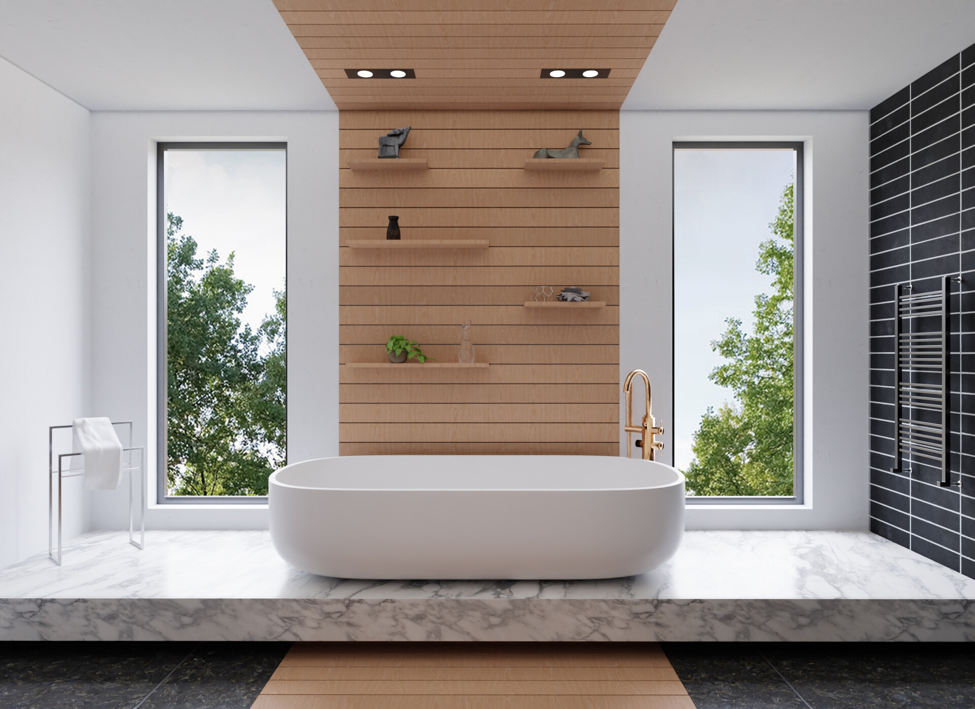 ArtStation Modern Bathroom render with washroom fitting creation