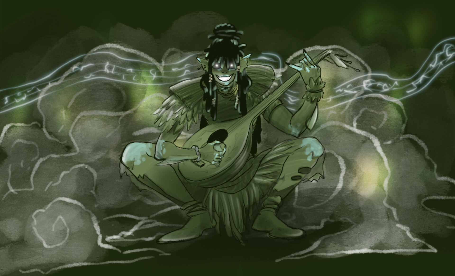 ArtStation Marsh Mud Water Genasi Bard